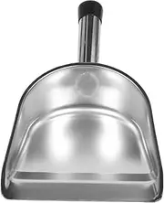 Metal Dustpan Heavy Duty Ash Shovel Stainless Steel Floor Cleaning Dust Collector with Handle for Kitchen Bathroom Bedroom Garage Office(Color:Silver)