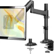 Adjustable Full Motion Gas Spring Single Monitor Mount | Fits 22-34 Inch Screens