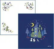 Moomin Goods, Nordic Present, Lunch Cloth, Lunch Box, 100% Cotton, Navy Blue, Let's Go Home, Little My, Approx. 18.9 x 18.9 inches (48 x 48 cm), Folding Approx. 4.7 x 4.7 inches (12 x 12
