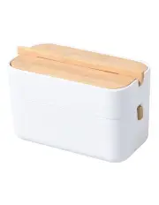 [Takara] Takae Bamboo Double Layer Jewellery Box in White