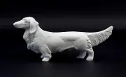 9942556 Porcelain Figure Dog Long Haired Dachshound Dachshund Wagner&apel