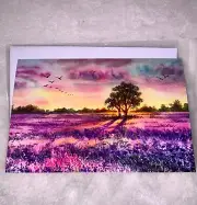 Thinking of You Greeting Card Purple Sunrise Unexpected Miracles Birthday