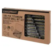 ️180pcs TITANIUM HIGH SPEED DRILL BIT SET CASE 135° SPLIT POINT METAL & 1-12mm
