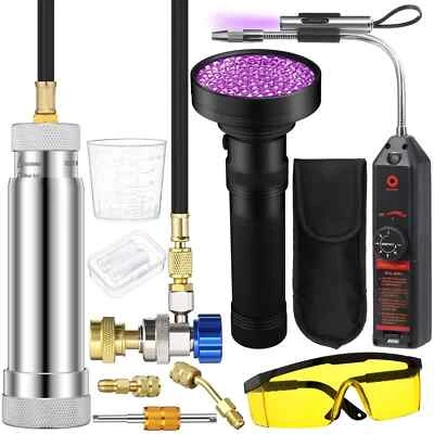 Tellegloww AC Leak Detector Kit R1234yf R134a R410a AC Oil UV Dye Injector Ki...