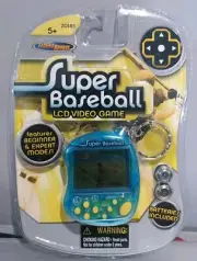 Techno Source Super Baseball Handheld Keychain LCD Video Game Factory SEALED Blu