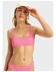 [Roxy] Rib Love The Glassy Bikini Top in Pink Carnation