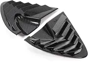 Car Rear Triangle Window Shutter Blinds Louvers Cover Protector Stickers Compatible For SEAT Leon MK2 2008-2012 Auto Decoration Accessories(Carbon fiber)