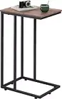 WLIVE Brown Side Tables Living Room, C Shaped End Table for Couch, Sofa and Bed,