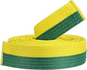[uxcell] Taekwondo Colored Ranking Belt, 1.6" x9.2Ft 2.8M Polyester Martial Arts Judo Karate Belt for Coach Teaching Practice, Yellow-Green