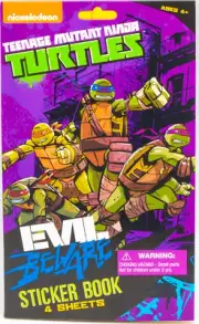 NEW Nickelodeon Teenage Mutant Ninja Turtles Sticker Book 4 Sheets TMNT Stickers