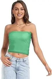 [GuoChe] Womens Tube Tops Spring Green Sleeveless Strapless Bras for Women Strapless Tops for Summer Gym