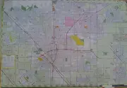 Fresno Clovis Fresno County 27 x 39 Laminated Wall Map (G)
