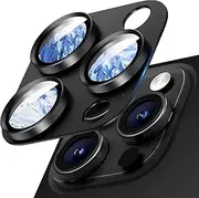Camera Lens Protector Compatible with iPhone 16 Pro Max/16 Pro, Aluminum Alloy Sapphire Glass Camera Screen Cover, Case Friendly 【Black Titanium】