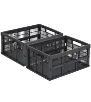 2-Pack Pastel Plastic Storage Baskets, Collapsible Crates for Organizing, Spa...