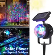 Solar Laser Lamp RGB LED Projector Light Rotating Colorful Party Xmas Outdoor US