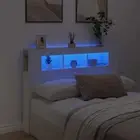LED Lights Headboard Cabinet Wooden Bed Head Storage Bedhead Double Size 140cm