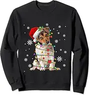 keoStore Santa Jack Russell Christmas Tree Light Pajama Dog X-mas Sweatshirt ds1050 Sweater