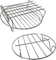[ZACHMEST] Air Fryer Rack, Set of 2 Multi-purpose Accessories, 8'' Metal Double Layer Wire Rack with 5 Skewer, Fits Most 4.2QT Air Fryers