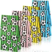 30 Pieces Soccer Goodie Bags Soccer Treat Snack Reusable Candy Bags for Team Gift Birthday Party Favor Supplies Present Decoration(Green, Blue, Pink, Yellow)