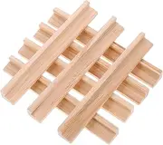 FOMIYES 8-Pack Wooden Domino Trays - Multi-Function Desktop Dominos Bases for DIY Domino Runs, Crafts and Letters Storage and Display