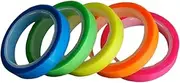 QUUPY 5 Rolls Highlighter Tape Transparent Removable Fluorescent Marking Sticker Colorful Stationery Supplies for Students Teachers Reading Notes