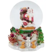 Northlight 7" Musical Santa Claus Snow Blowing Christmas Snow Globe