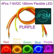 4pcs DC7-9V LED Flexible Silicone Filament LED 185mm PURPLE Light Emitting Diode
