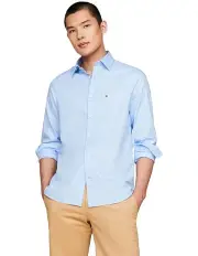 [Tommy Hilfiger] Flex Dobby Slim Fit Shirt in Blue