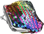 ERINGOGO Mini Sequin Coin Purse for Dolls Reversible Clutch Bag Lightweight Colorful Sequin Accessory for Doll Play and Sparkling Celebrations Present