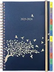 Diary 2025-2026 - Academic Diary 2025-2026 Week to View A5, Weekly Planner with Monthly Tabs, Notes, Pocket, Spiral Bound, 1 Week On 2 Pages Mid Year Diary 2025/26 for School Family, Aug.25-Jul.26