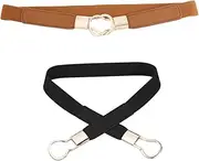 [VALICLUD] 2pcs Elastic Waist Belt Comfortable Stretchy Dress Belts for Casual and Formal Wear Fit Slimming Design Breathable Versatile for All Outfits