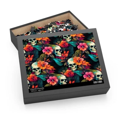 Puzzle (120, 252, 500-Piece) Tropical Hawaiian Surfer Skulls Beach Floral Summer