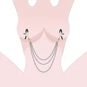 KISSHAKE Metal Nipple Clamps with Chains, Adjustable Non Pierced Nipple Clips Clamp for Women Breast