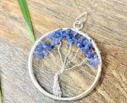 Tanzanite Tree Of Life Pendant Gemstone Specimen Chakra Crystal Stone Jewelry