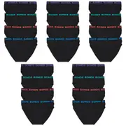 20 Pack Bonds Hipster Briefs Big Mens Plus Size Black 3XL-7XL Underwear Bulk Undies Comfy Cotton MVY94W