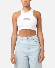 [DICKIES] Dickies Women's Fire Boy Crop Tank White - Size 8 8 White