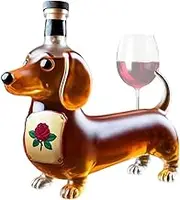 Dog Whiskey Bottle, Bottle Hund Decanter, Funny Glass Carafe, Gift for Men Bottles,Whiskey Dachshund-Shaped - Transparent Wine Container Dispenser