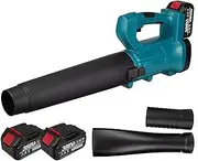 Cordless Leaf Blower Electric Handheld Leaf Blower with 2 Batteries, 6 Adjustable Speeds,21V Battery Powered Leaf Blower for Garden Lawn Care Leaf Snow Blowing,Car Computer Dust Cleaner