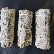 White Sage Smudge Sticks 3x 4" Inch WANDS Bundle Free Post - AUS Stock