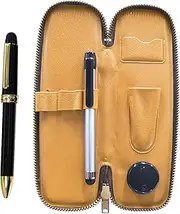 S-ALST-2C600-B Zippered Compact Pen Case, Metal Touch Stick, Silver and 2 Color Rotating Ballpoint Pen 2C600 Set, Black