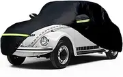 Car Cover Compatible with Volkswagen Beetle Bug Sedan 2-Door 1960-1980,6-Layers 210T Windproof All Weather Waterproof UV Sun Protection Snow Dust Storm Resistant with Straps Outdoor Covers