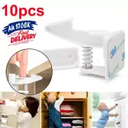 10X Adhesive Drawers Cupboard Cabinet Lock Baby Cupboard Child Safety Locks D2