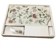 NEW* Buckingham fine porcelain china cheeseboard & knife 9 x 5.5 in.