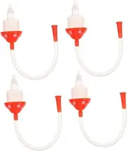 SWOOMEY 4Pcs Silicone Nasal Detachable Nose Cleaner for Newborns Manual Suction for Safe Easy Snot Removal Lightweight Travel Friendly