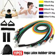 11X Yoga Strap Latex Resistance Bands Exercise Home Gym Tube Fitness Elastic AU