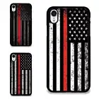 For iPhone XS 11 12 13 14 15 16 Pro Max USA Thin Red Line Anti scratch Cover
