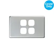 HPM Excel 4 Gang Light Switch Matt Silver Metal Cover