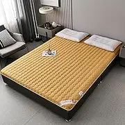 KCCRHIN Double/Single Bed Mattress Topper (5Cm Thick) SOYA Fibre Mattress Topper Double Bed Futon Mattress Floor Mattresses Sleeping Mattresses Pad Tatami Mattresses for Guests,Yellow,90 * 200cm