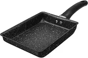 COLLBATH 1Pc Mini Non Stick Square Frying Pan for Eggs Lightweight Japanese Omelette Pan Easy to Clean for Home Camping Cooking with Hanging Handle