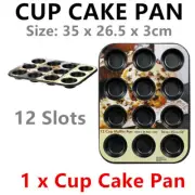 Cup Cake Pan 12Cups Muffin Baking Tray Oven Cooking Mould Cupcake Tin Mold Bake